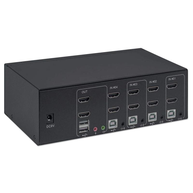 Adaptador KVM Switch 4 PT Dual-Monitor HDMI
