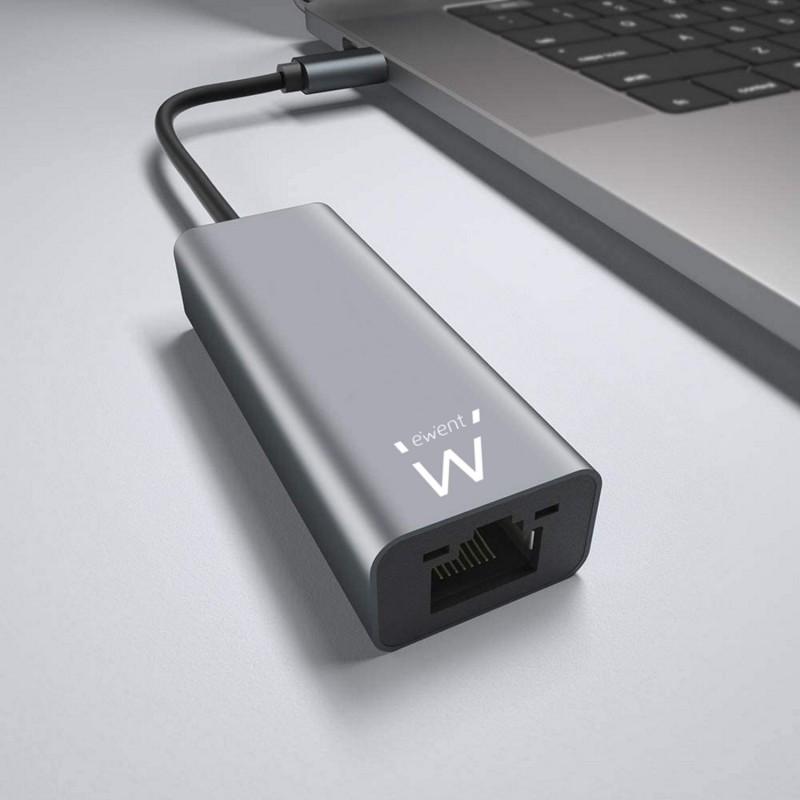 Adaptador usb-c to rj45 gigabit cinza