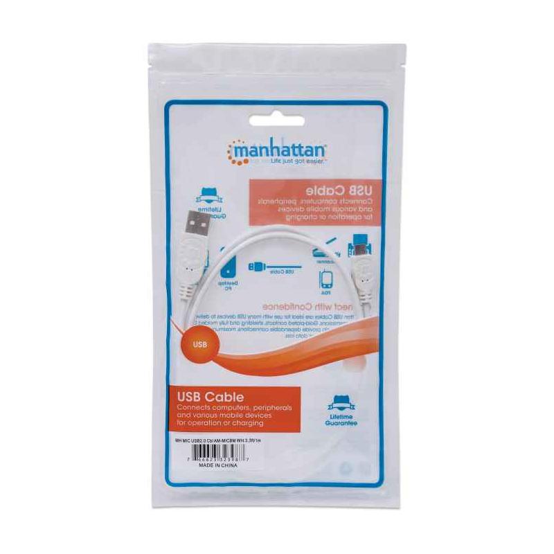 Cabo usb-a para micro-usb 1mt branco