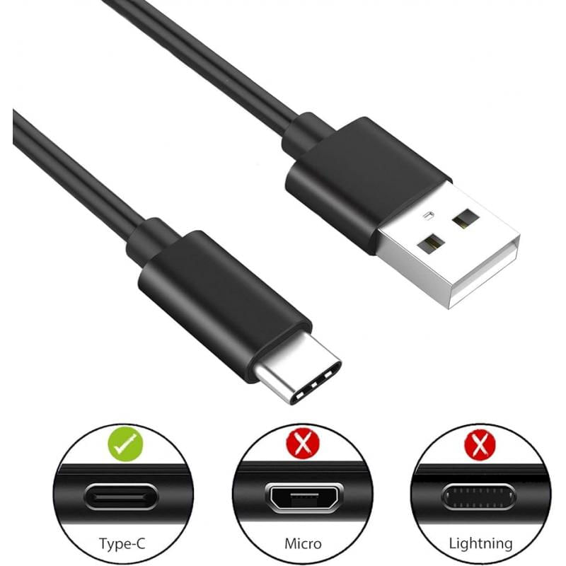 Cabo usb-c para usb-a 1mt preto