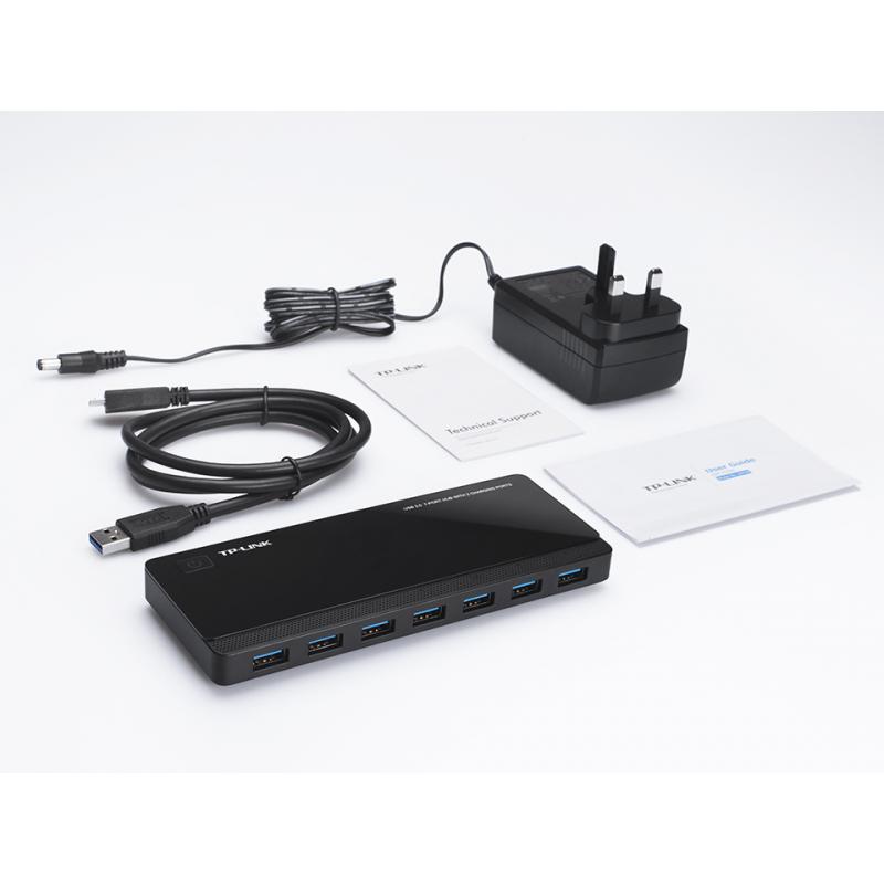 HUB  USB3.0 7-PORTAS COM 2 PORTAS DE CARREGAMENTO