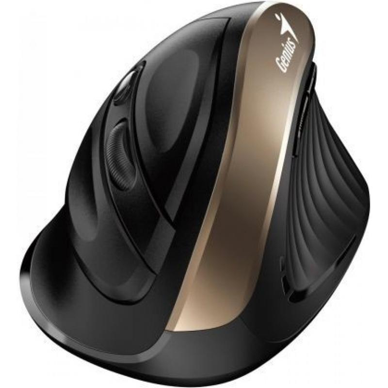 Rato sem Fio WIFI Silencioso/Ergonômico 8250S Preto/Dourado