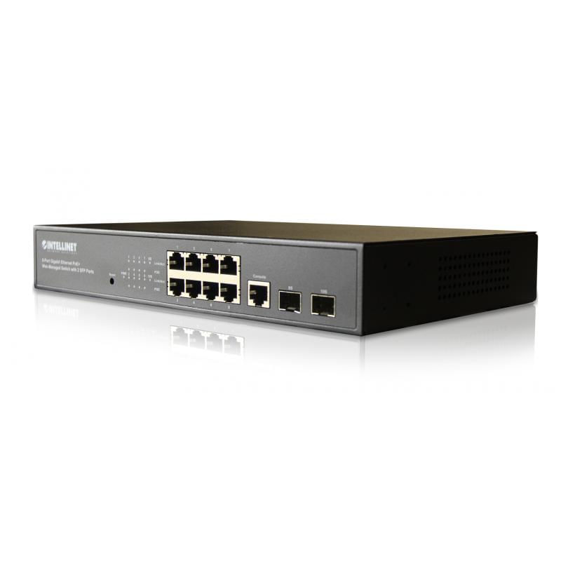 SWITCH 8 PORTAS GIGABIT ETHERNET POE GESTÃO  C/ 2 PORTAS SFP