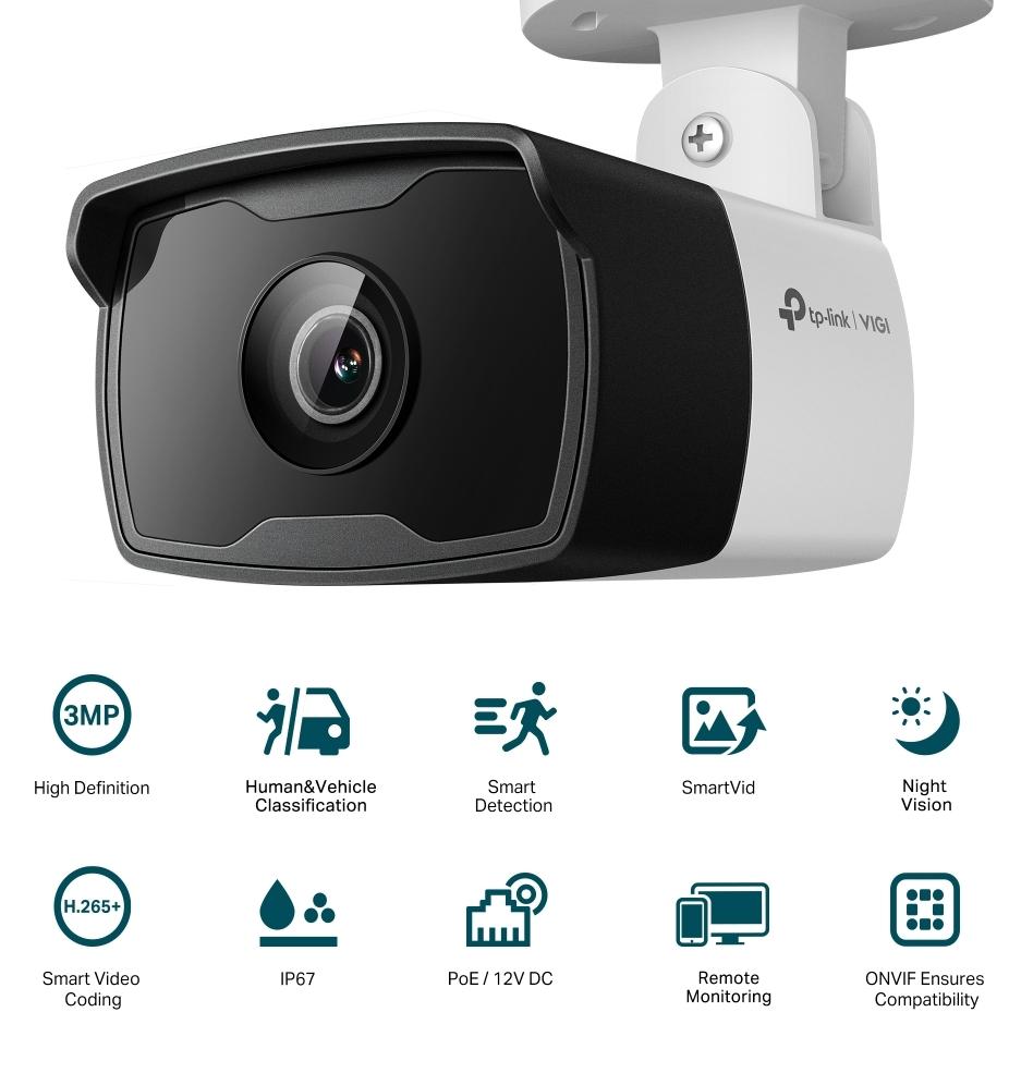 Câmera Wireless Outdoor 3MP Ir Poe Deteção Smart