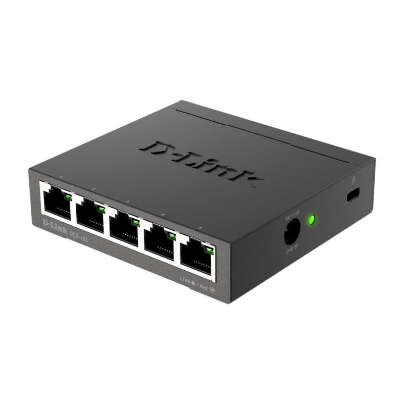 Switch 5 Portas GigaBites Metal Preto S/Gestão