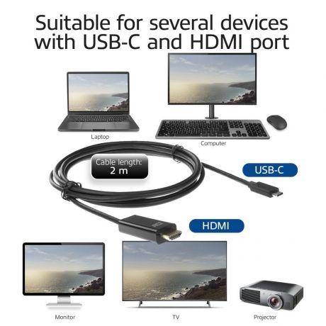 Cabo USB-C(M) para HDMI(M) 2MT 4K 60HZ Preto