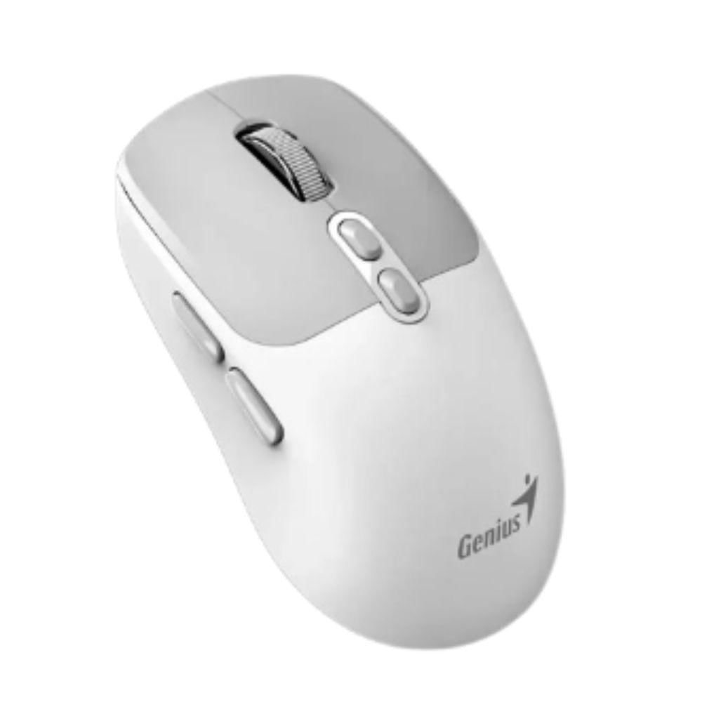 Rato sem Fio/Bluetooth NX-8080s Ergo Silent Ai Copilot 1600DPI Branco/Cinza