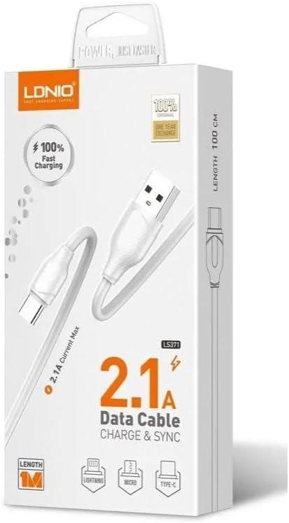 Cabo USB-A para USB Micro 1M 2.1A Branco