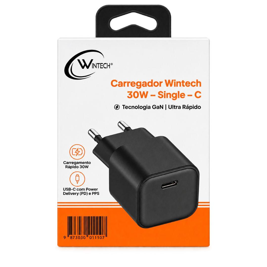 Carregador de Tomada 30W EU 1 USB-C Sem cabo Preto