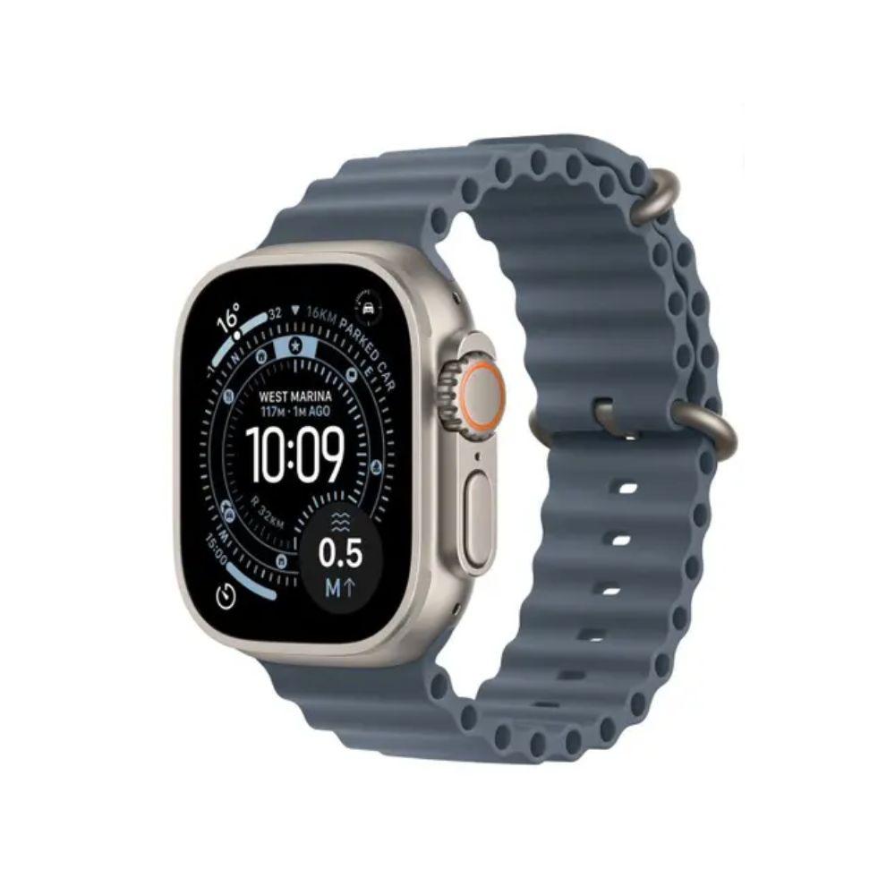 Smartwatch Ultra 3 Titânio GPS + CELULAR Cinzento Bracelete Azul De 49MM