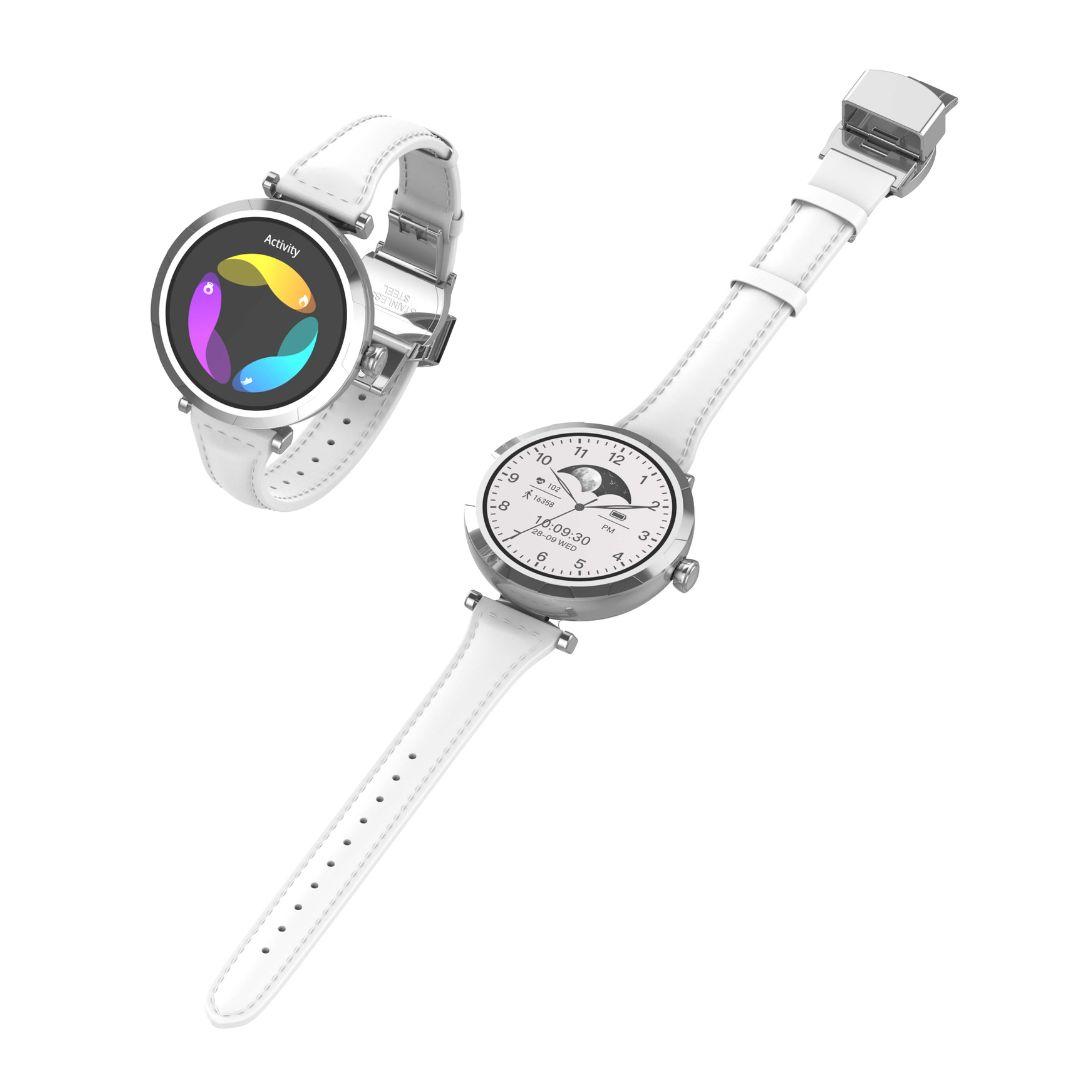 Smartwatch Silver com Bracadeira Branca
