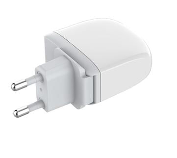 Carregador Tomada 30W 4USB-A + 1USB-C C/Cabo USB-A Para Lightning 1M Branco