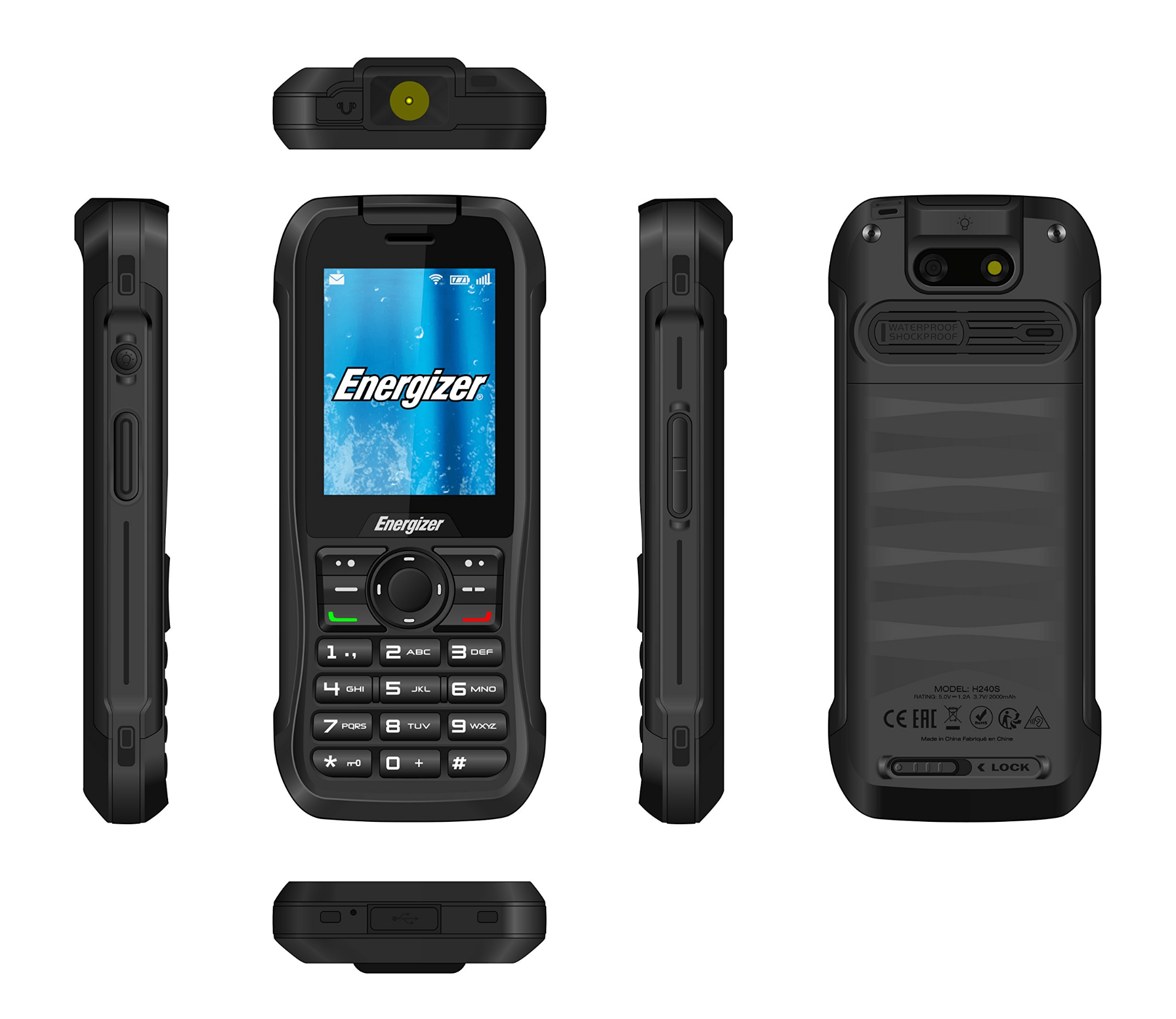 Telemóvel Hardcase Dual SIM 4G C/Camara Rádio Lanterna 2.4" 2000mah BT/Wi-Fi/GPS Preto